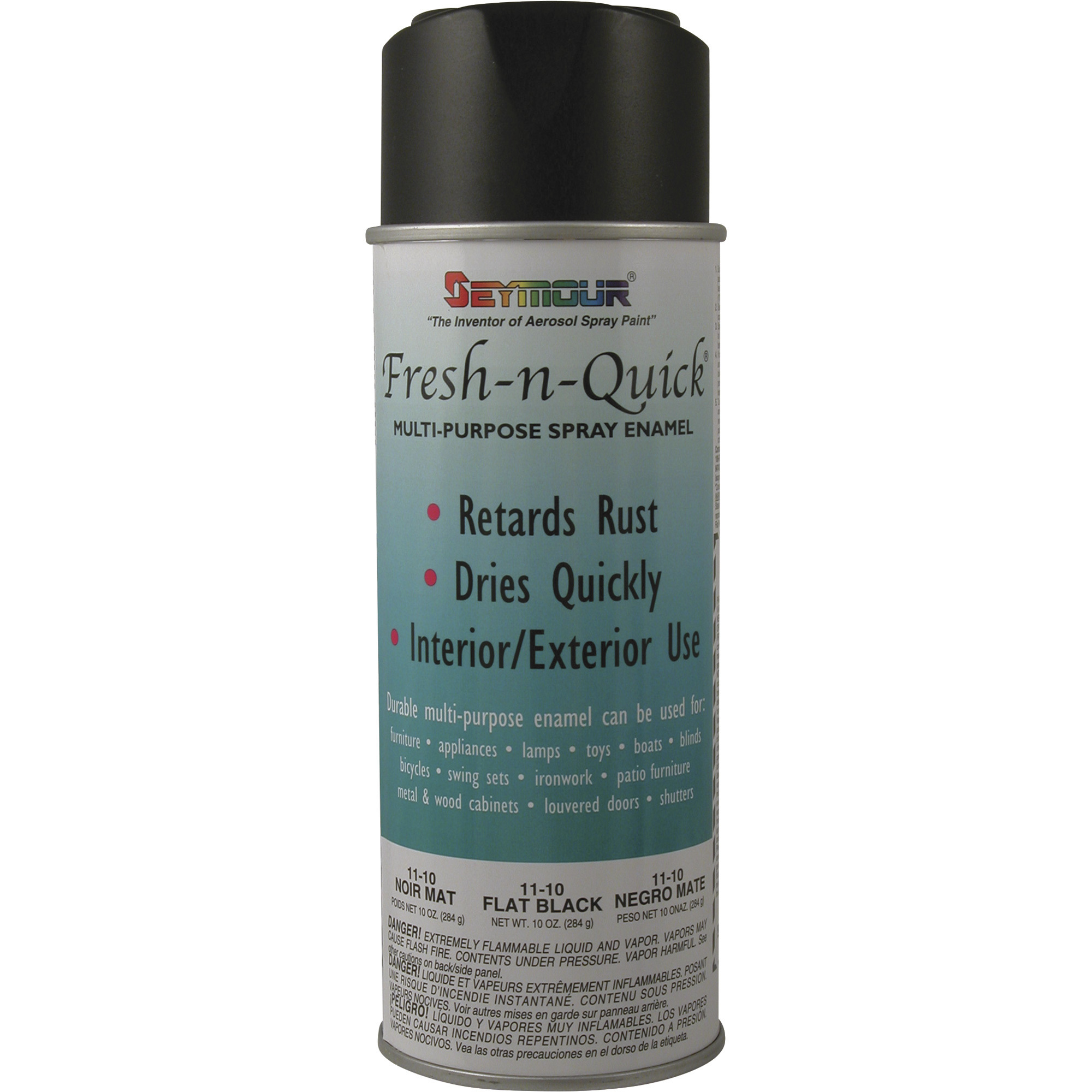 Seymour Fresh N Quick Multi Purpose Spray Paint Flat Black Oz